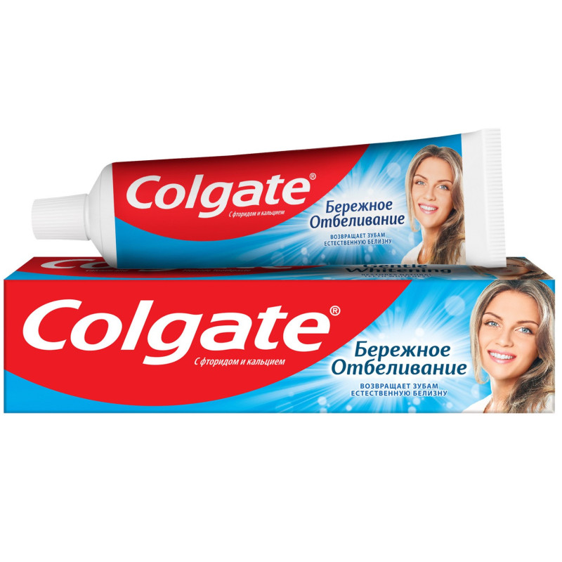 Изображение товара Зубная паста Colgate Бережное отбеливание с фтором и кальцием, 100мл