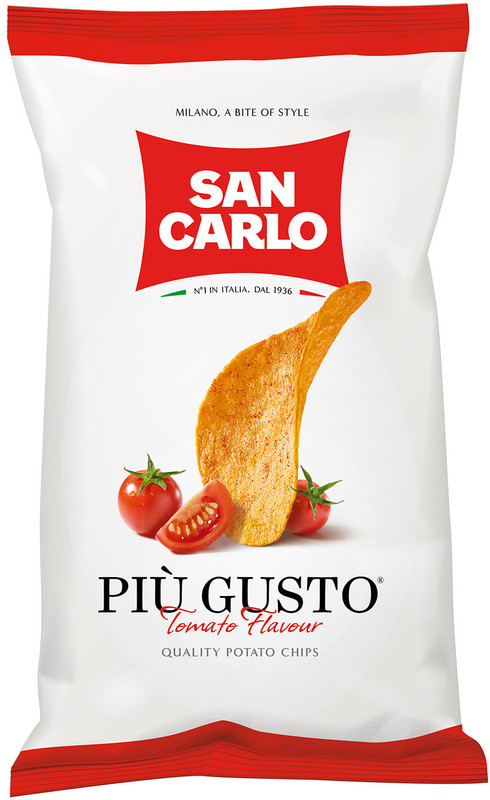 Изображение товара Чипсы картофельные San Carlo Piu Gusto с томатом 150г