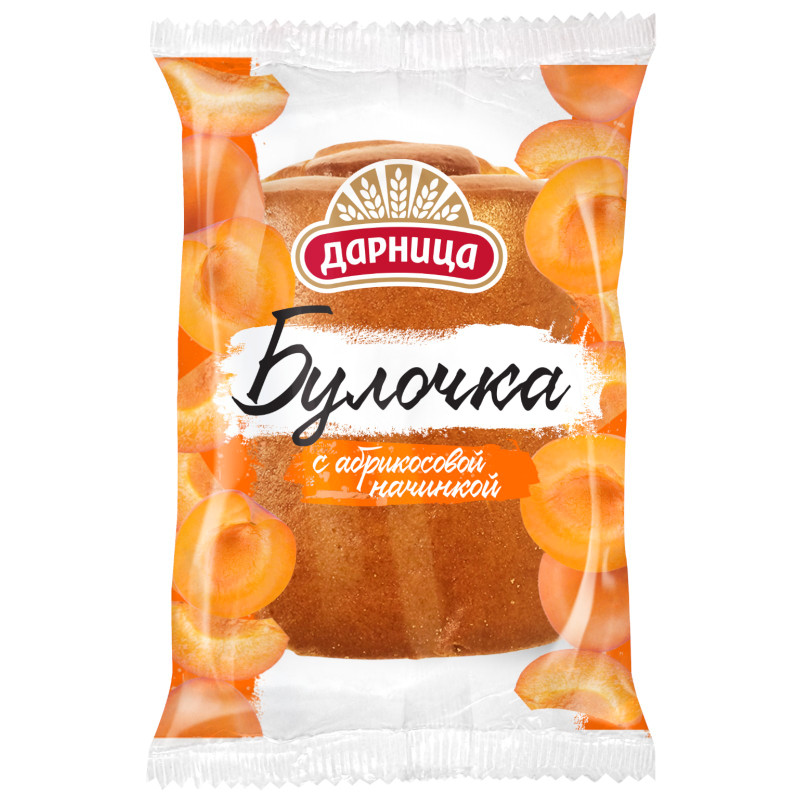 Изображение товара Булочка Дарница с абрикосовой начинкой, 75г