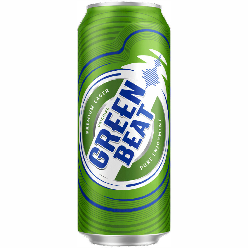 Изображение товара Пиво Greenbeat светлое пастеризованное, 4.6%, 450мл
