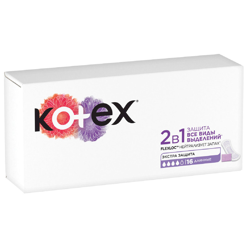 Изображение товара Прокладки Kotex ежедневные 2в1 длинные, 16шт