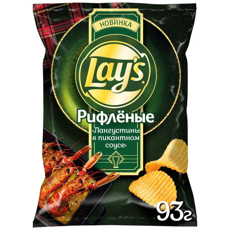 Изображение товара Чипсы картофельные Lay's Лангустины в пикантном соусе рифленые, 93г