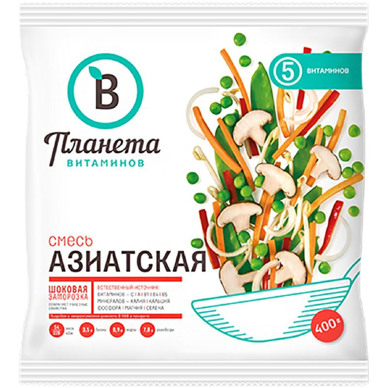 Изображение товара Смесь овощная Планета Витаминов азиатская замороженная 400г