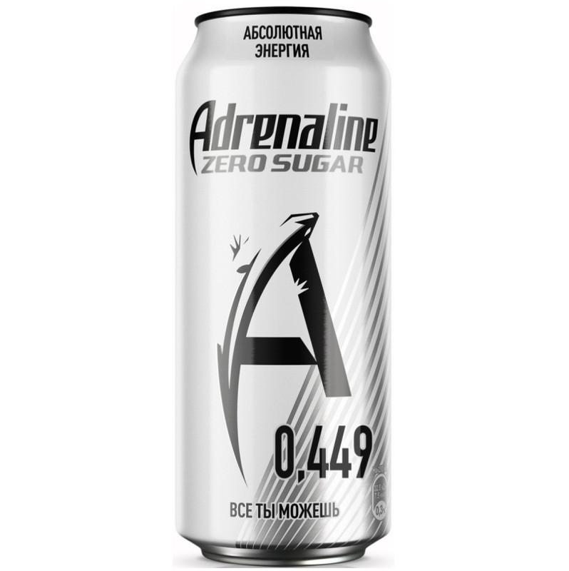 Изображение товара Энергетик Adrenaline Rush без сахара безалкогольный газированный, 449мл
