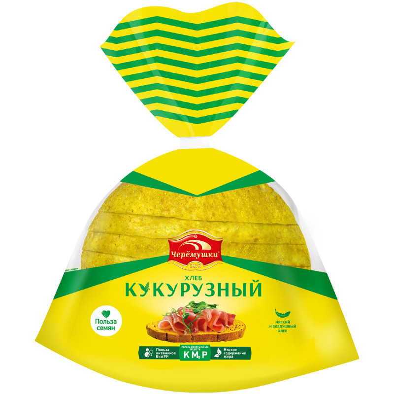 Изображение товара Хлеб Черемушки Кукурузный нарезанный в упаковке, 300г