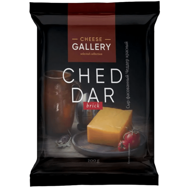 Изображение товара Сыр Cheese Gallery Чеддер красный 50%, 200г