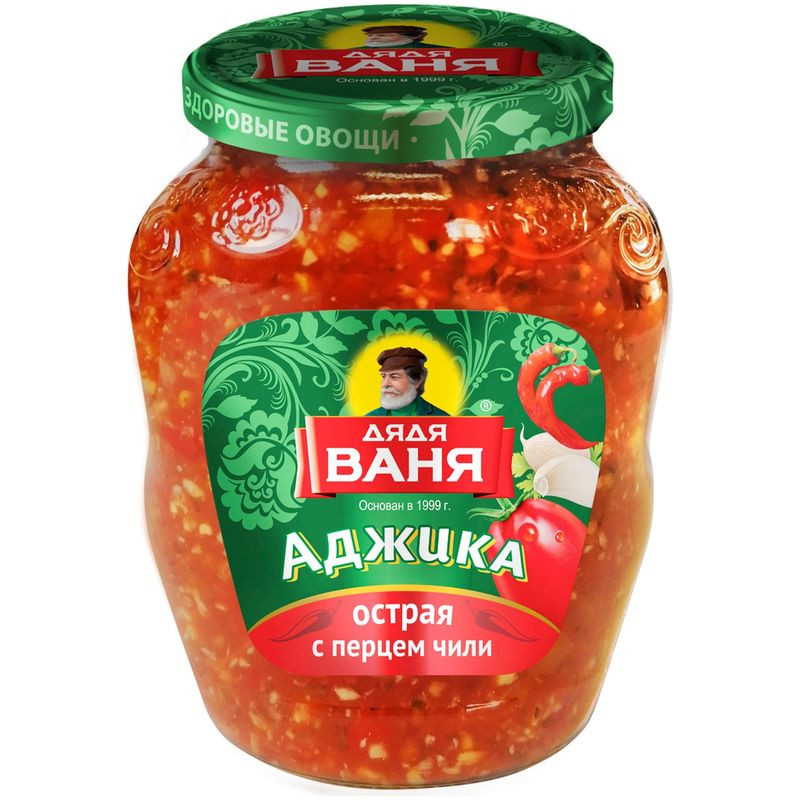 Изображение товара Аджика Дядя Ваня острая с перцем чили 370мл натуральный соус