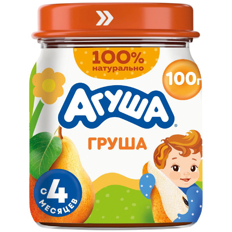 Изображение товара Пюре фруктовое детское Агуша Груша с 4 месяцев, 100г