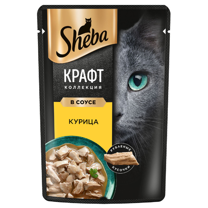 Изображение товара Влажный корм Sheba Craft Collection для кошек сочные слайсы Курица в соусе, 75г