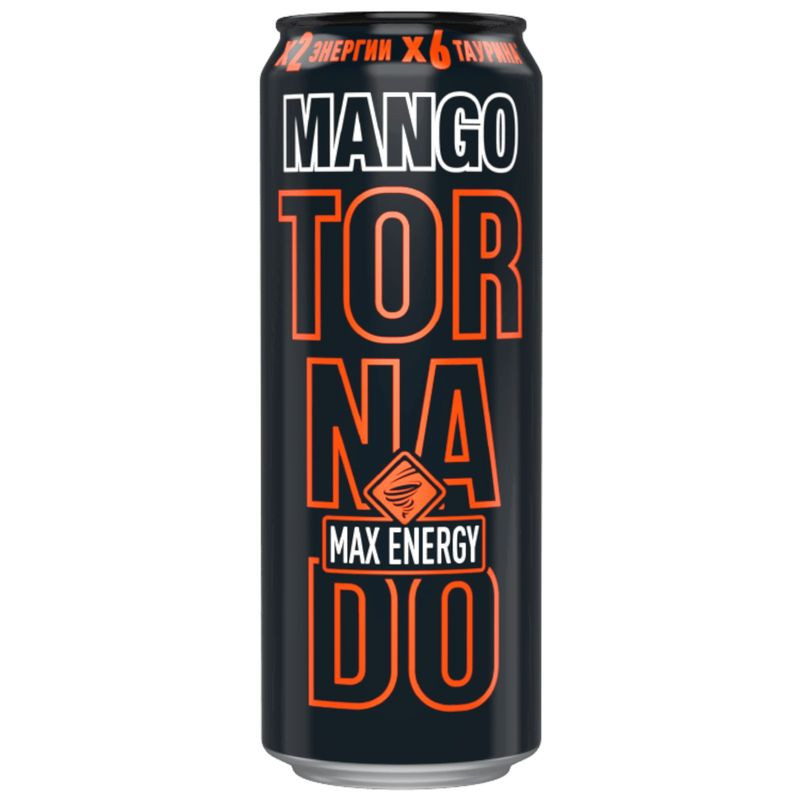 Изображение товара Энергетический напиток Tornado Max Energy Mango 450мл газированный тропические фрукты