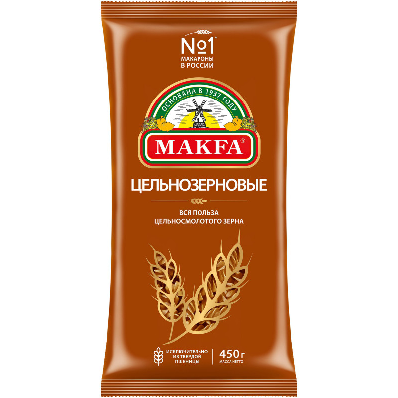 Изображение товара Макароны Makfa спирали цельнозерновые, 450г