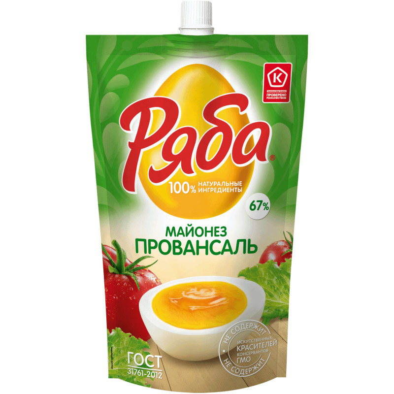Изображение товара Майонез Ряба Провансаль 67%, 350мл