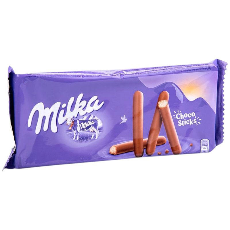 Изображение товара Milka Choco Lila Sticks - вкусное шоколадное печенье 112г Германия
