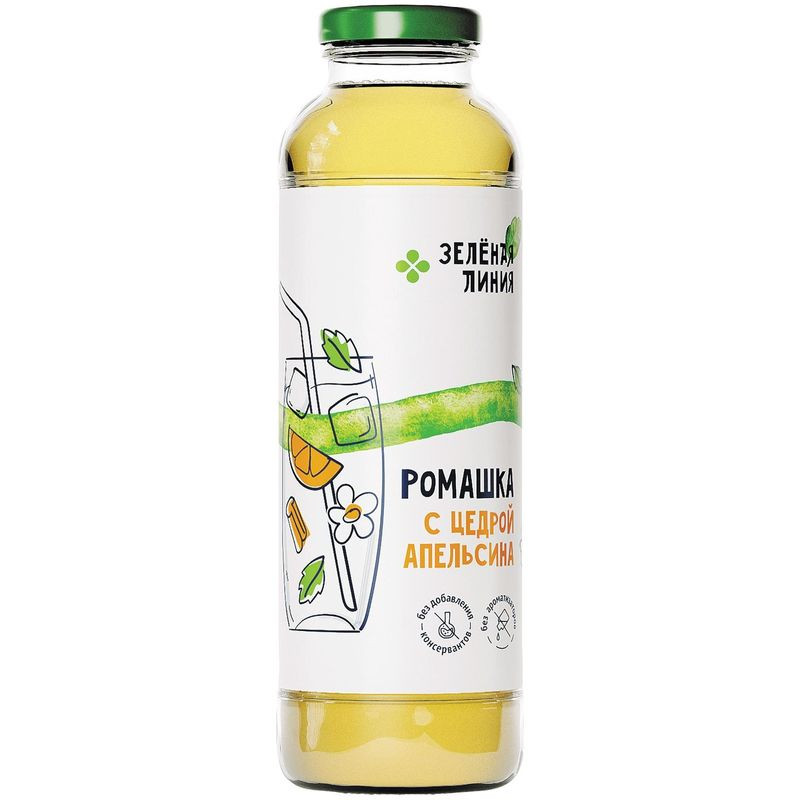 Изображение товара Холодный чай Зелёная Линия ромашка цедра апельсина имбирь корица лемонграсс валериана 400мл