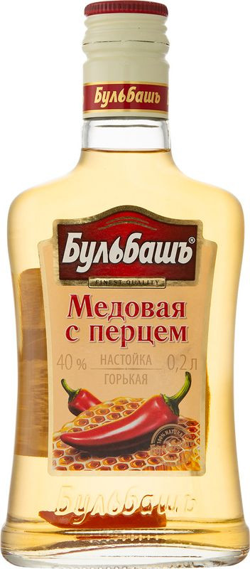 Изображение товара Настойка Бульбашъ Медовая с перцем горькая 40% 200мл