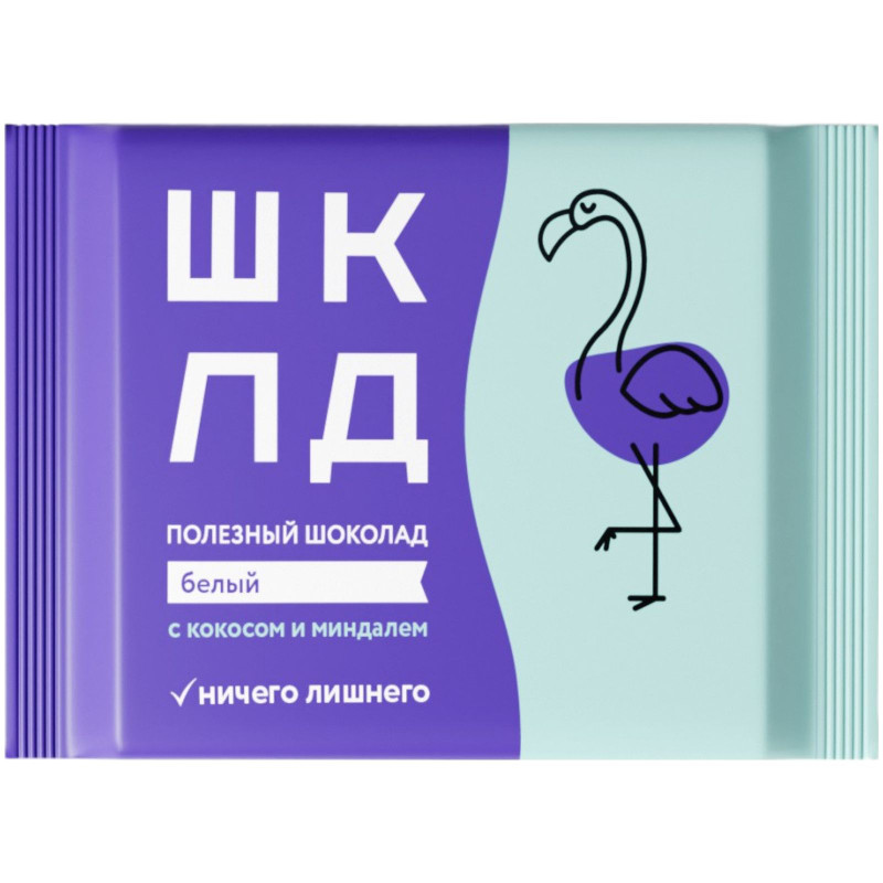 Изображение товара Шоколад белый ШКЛД со стружкой кокоса и миндалем, 65г