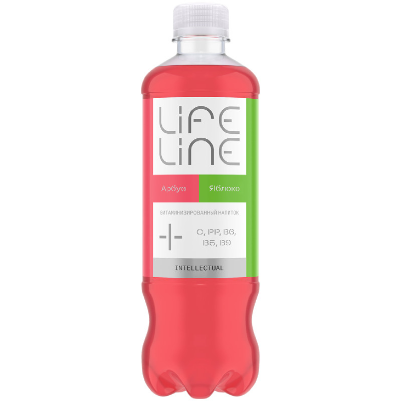 Изображение товара Напиток витаминизированный Lifeline Intellectual Арбуз-Яблоко негазированный, 500мл 