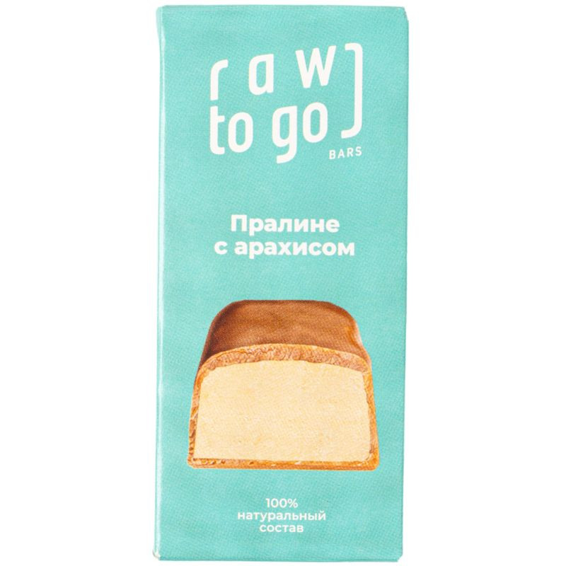 Изображение товара Пралине Raw To Go с арахисом 45г натуральный батончик для перекуса