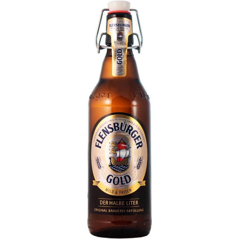 Изображение товара Пиво Flensburger Gold светлое 4.8%, 500мл