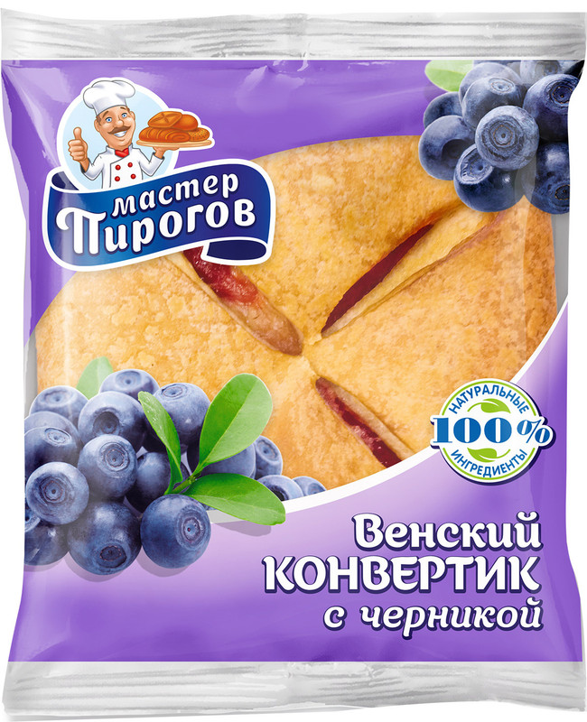 Изображение товара Конвертик Мастер Пироговъ Венский с черникой, 70г