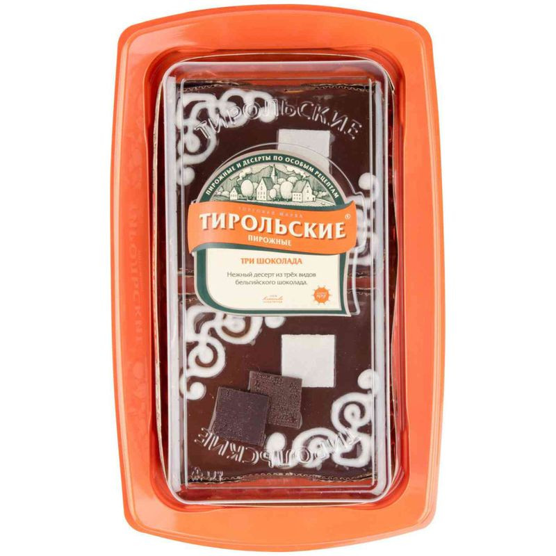 Изображение товара Пирожное Тирольские Пироги три шоколада бисквитное 200г Россия