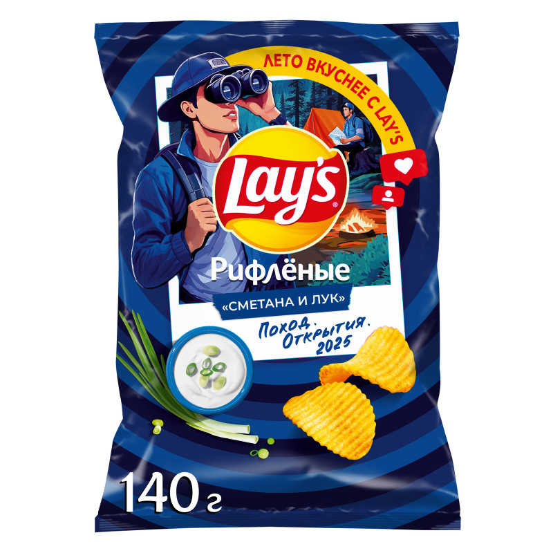 Изображение товара Чипсы картофельные Lay's со вкусом сметаны и лука, 140г