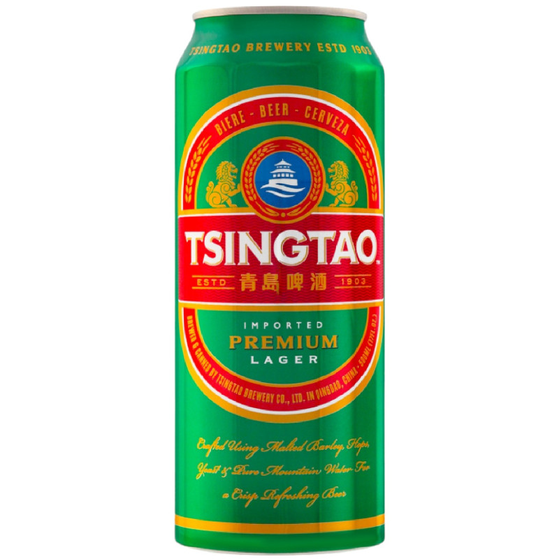 Изображение товара Пиво Tsingtao Премиум Лагер светлое фильтрованное пастеризованное 5%, 500мл