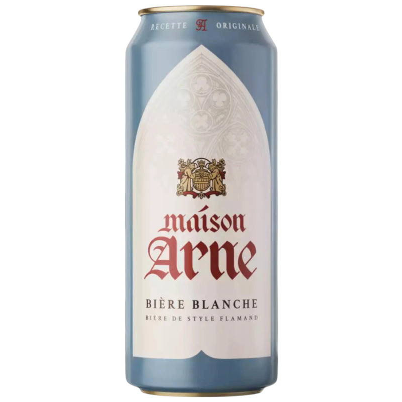 Изображение товара Пивной напиток Maison Arne Biere Blanche нефильтрованный осветленный пастеризованный 4.9%, 430мл