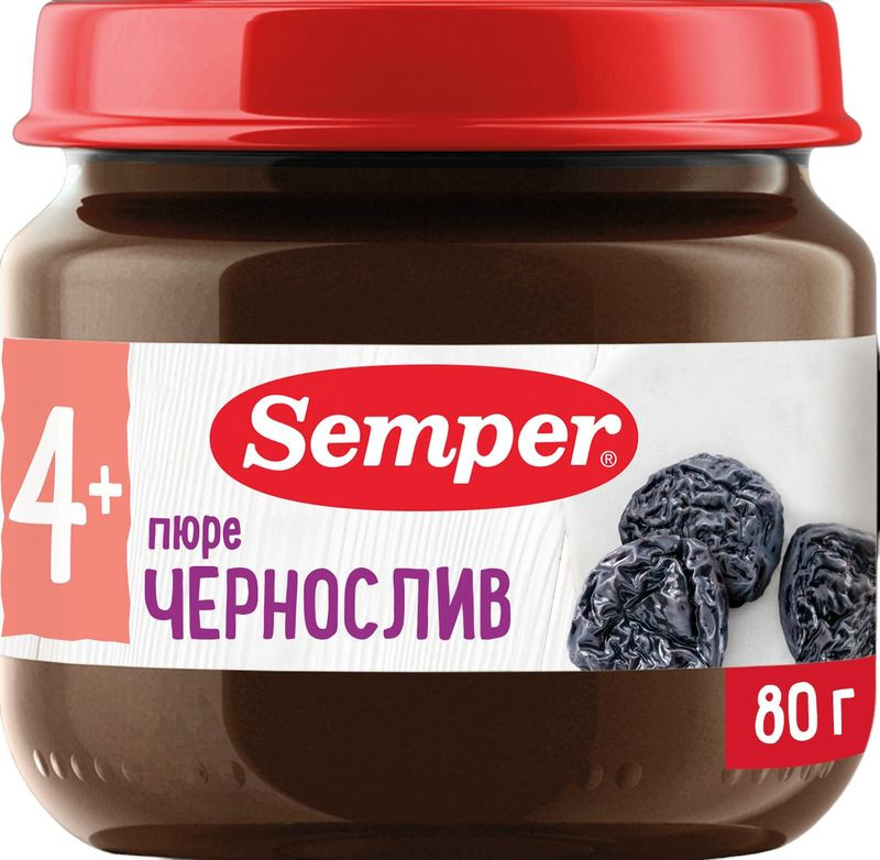 Изображение товара Пюре Semper чернослив 80г для детей с 4 месяцев
