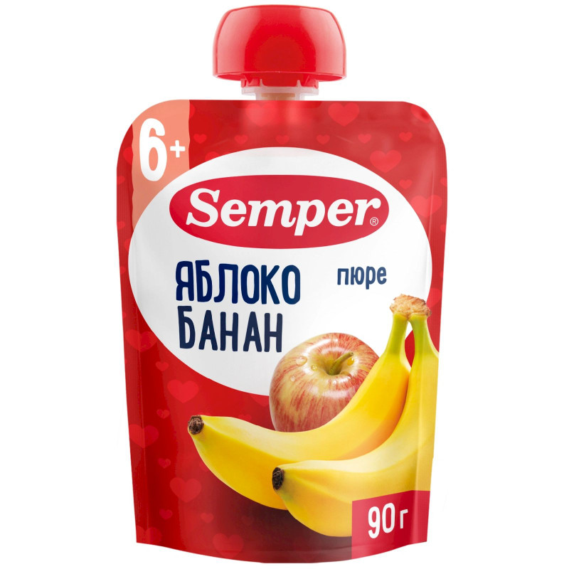 Изображение товара Пюре Semper яблоко-банан, 90г