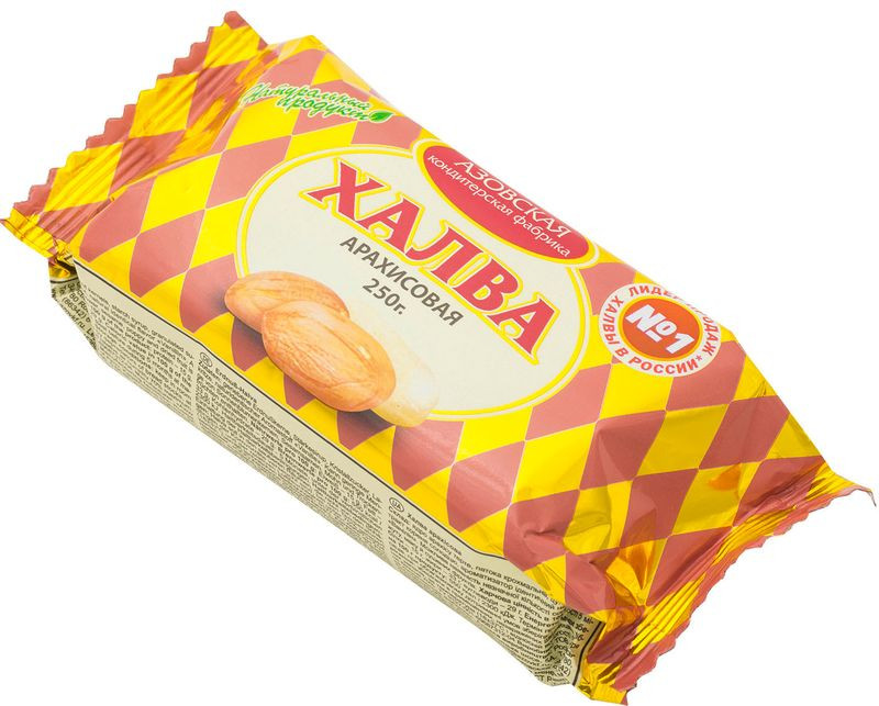 Изображение товара Арахисовая халва Азовская КФ 250 г натуральный ореховый вкус