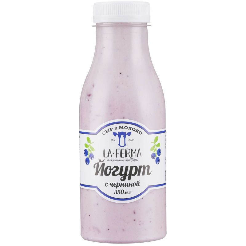 Изображение товара Йогурт La Ferma с фруктовым наполнителем Черника 3-4.5% 350мл