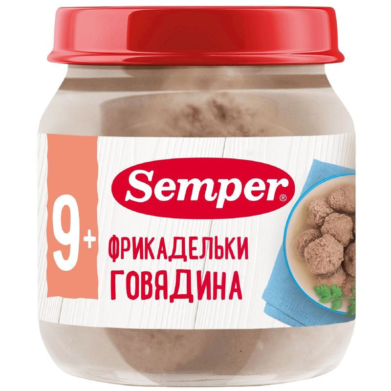 Изображение товара Фрикадельки Semper Говядина с 9 месяцев, 100 г - натуральное детское питание
