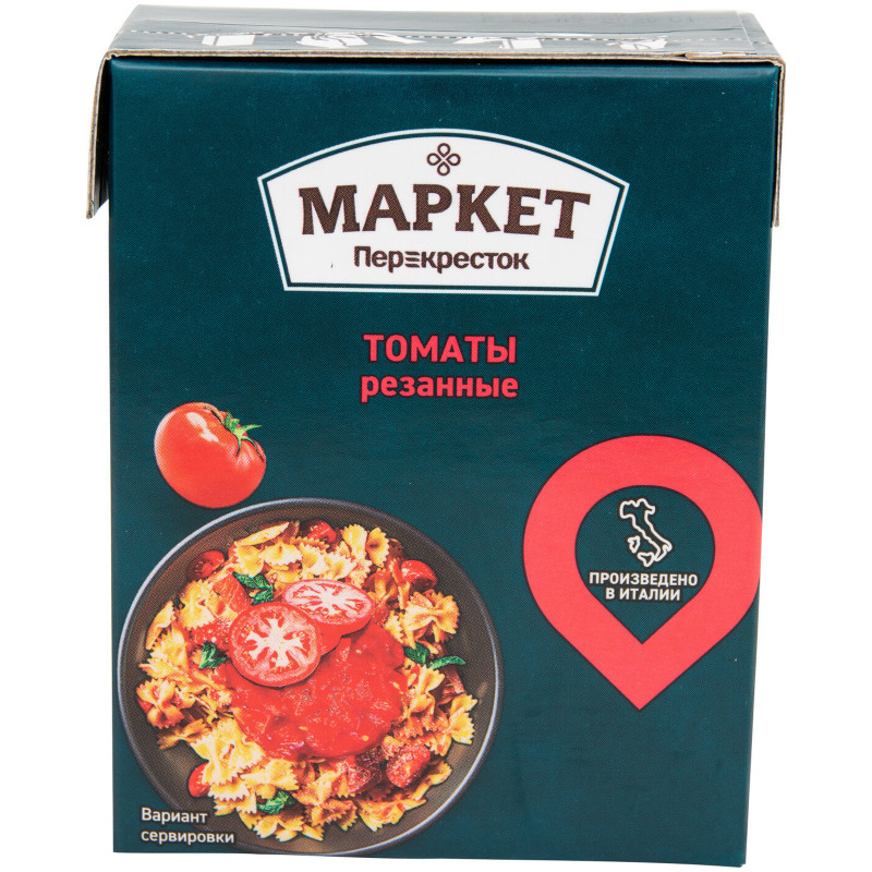 Изображение товара Томаты резаные Маркет Перекрёсток, 390г