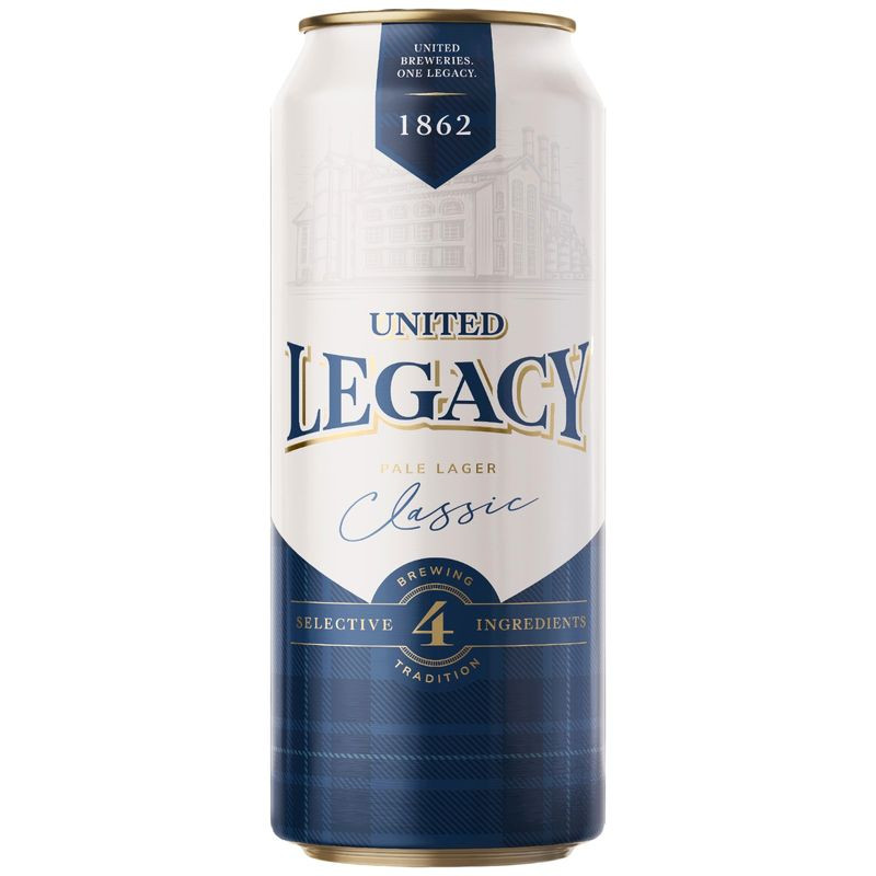 Изображение товара Пиво United Legacy Классик Лагер светлое фильтрованное 4.8% 430мл
