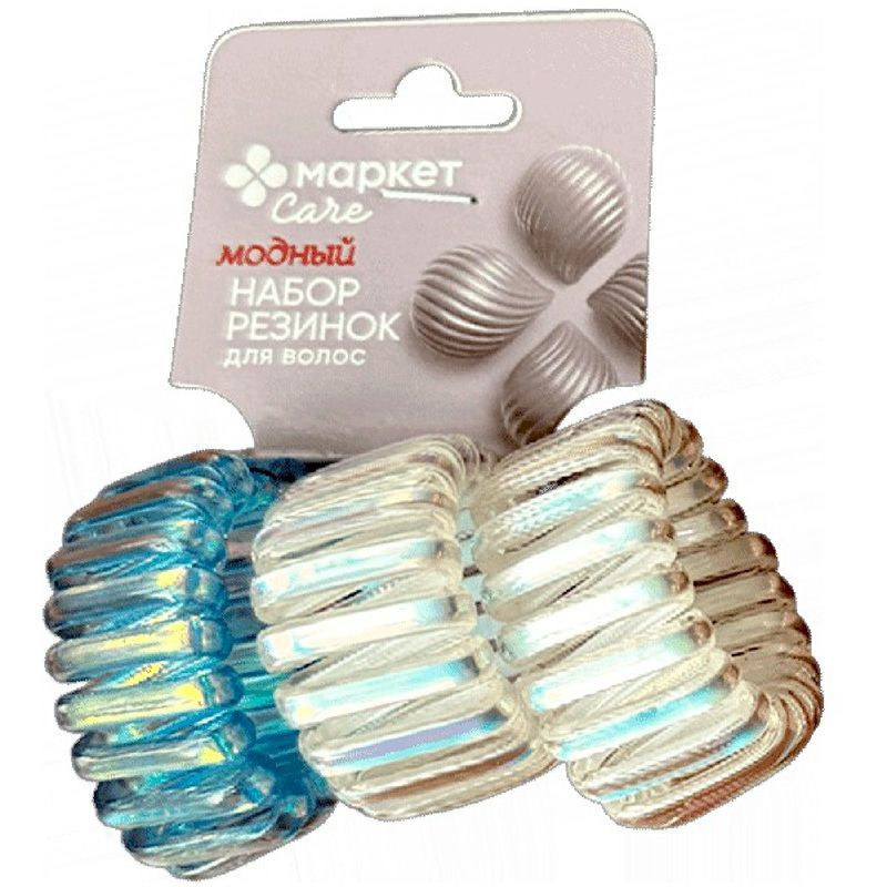 Изображение товара Набор резинок для волос Маркет, 3 штуки, термопластичный полимер