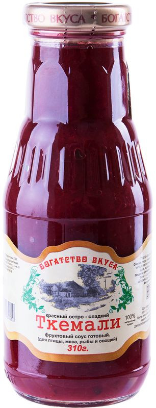 Изображение товара Соус фруктовый Ткемали красный остро-сладкий 310мл Богатство Вкуса
