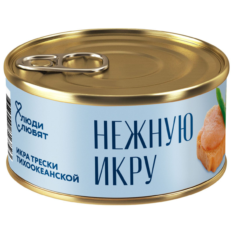 Изображение товара Икра трески тихоокеанской стерилизованная Люди Любят, 160г