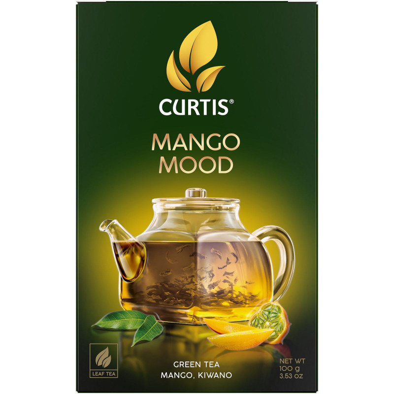 Изображение товара Чай Curtis Mango Mood зелёный листовой ароматизированный с добавками, 100г