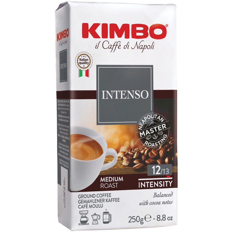 Изображение товара Кофе Kimbo Aroma Intenso молотый, 250г — насыщенный вкус и аромат