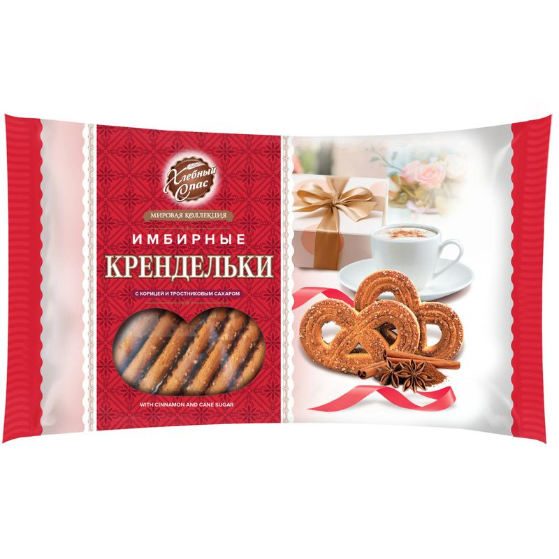 Изображение товара Печенье Хлебный Спас Крендельки имбирные с корицей 320г
