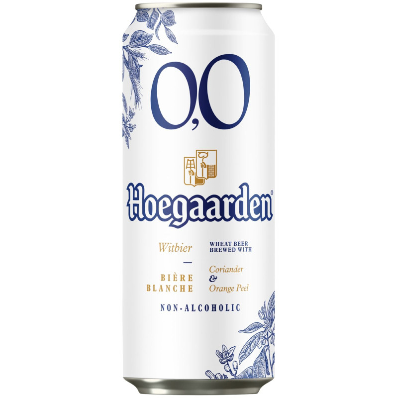 Изображение товара Напиток пивной Hoegaarden нефильтрованный осветлённый пастеризованный безалкогольный, 450мл