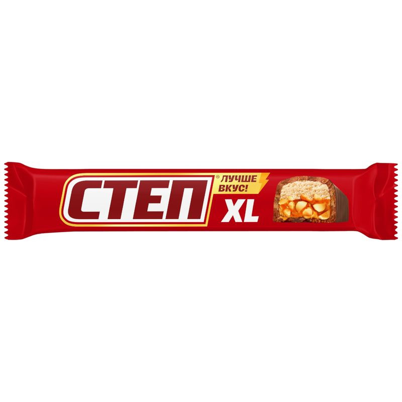 Изображение товара Батончик Степ XL нуга-арахис-карамель глазированный 65г Славянка