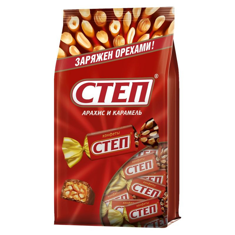 Изображение товара Конфеты глазированные Степь с орехами 174г молочный шоколад