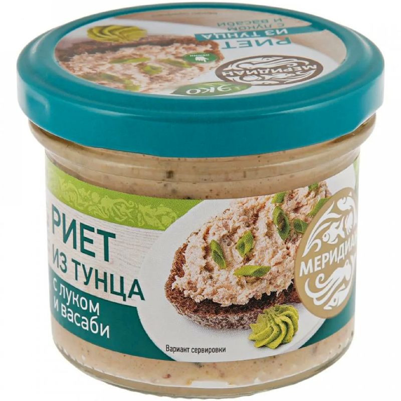 Изображение товара Риет Меридиан из тунца с луком и васаби 100г натуральный деликатес