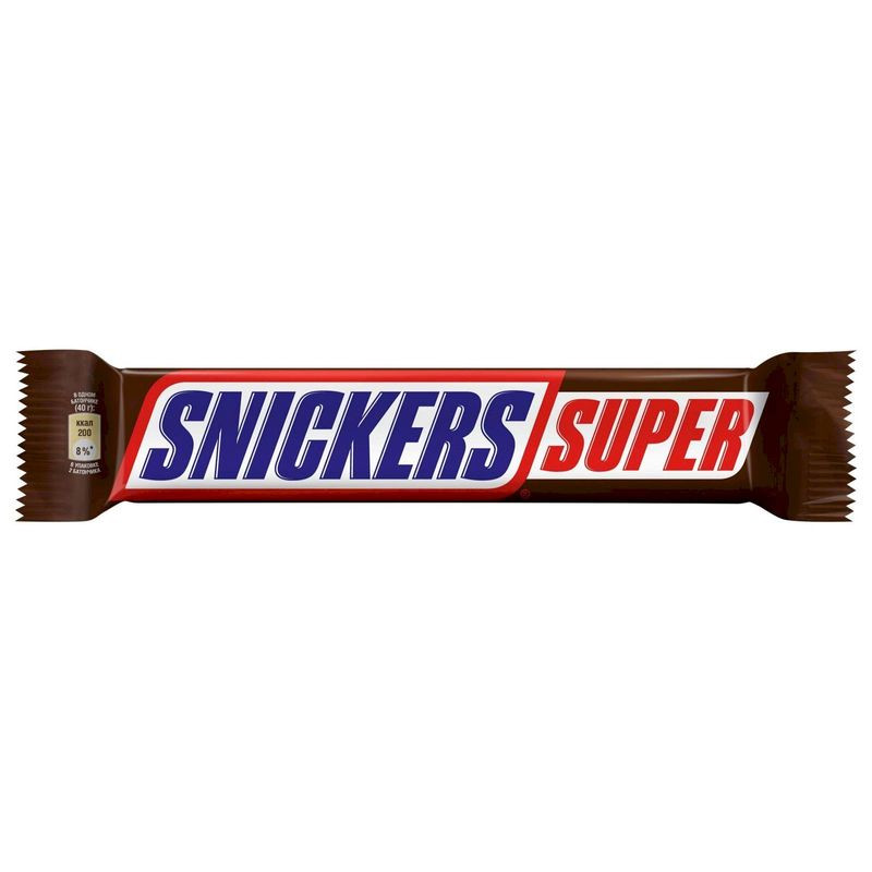 Изображение товара Батончик Snickers Super шоколадный с нугой, карамелью и арахисом 80г