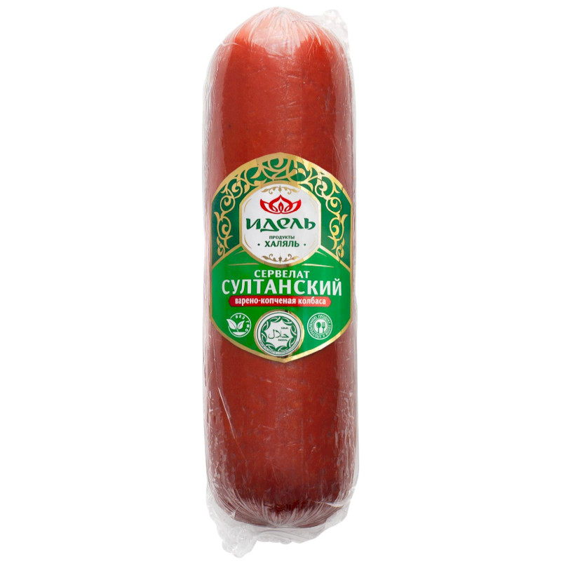 Изображение товара Колбаса Идель сервелат султанский из мяса кур варёно-копчёная, 350г