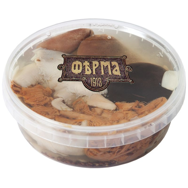Изображение товара Грибы ассорти Ферма 1913 варёно-солёные 285г натуральное блюдо