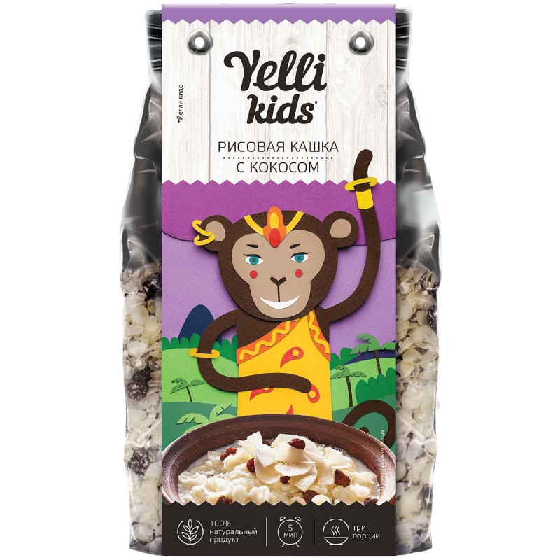 Изображение товара Каша рисовая Yelli Kids с кокосом, 100г