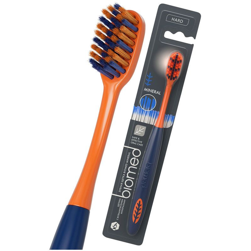 Изображение товара Зубная щетка Biomed Mineral жесткая антиполотня от кофе и табака для взрослых